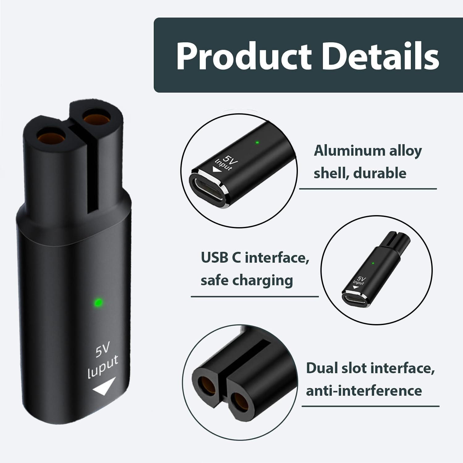Adaptador de Carga USB Tipo C  - Men'S Grooming Clippers reseña y precio